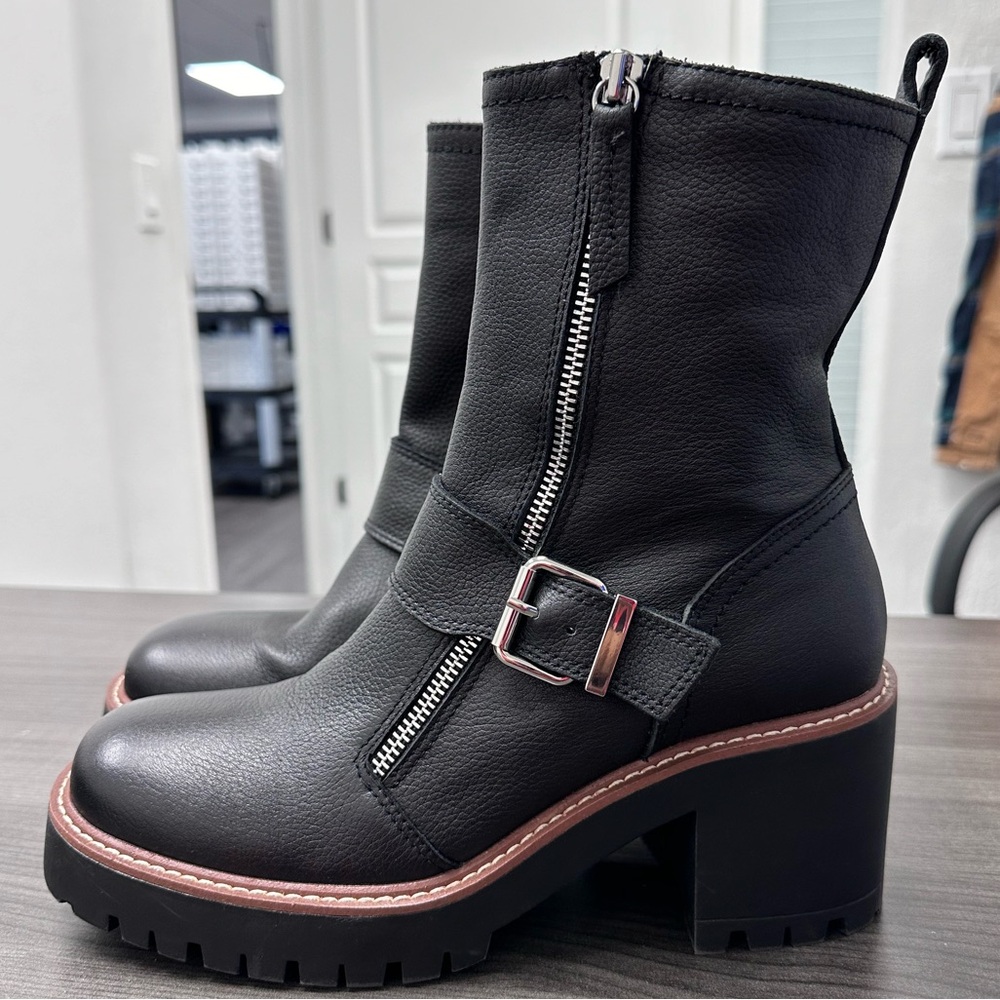 Blondo Rylyn Black Leather Ankle Boots